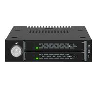 Icy Dock Mobile Rack, Robusto Enclosure Rack in Metallo per 2 SSD NVMe M.2 PCIe 4.0, 2 x SlimSAS SFF-8654 4i, da 30 mm a 110 mm in alloggiamento Esterno da 3,5" - ToughArmor MB834MK-B V2