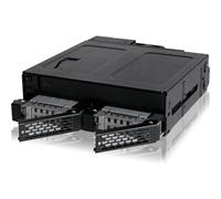 Icy Dock MB602SPO-B Nero Metallo 9.5,12.7 mm 1 ventola(e) 4 cm 12 Gbit/s 2x2.5"