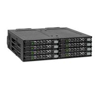 Icy Dock Gabbia backplane Rack Rimovibile Robusto, Enclosure Rack Interamente in Metallo Hot Swap per 8 unità SSD SATA/SAS da 2,5" o HDD in 1 alloggiamento da 5,25" - ToughArmor MB998SP-B