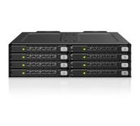 Icy Dock Rack Mobile SSD NVMe U.2/U.3 PCIe 4.0 a 8 alloggiamenti per Un Singolo alloggiamento per unità da 5,25" (4 x SlimSAS 8i SFF-8654) - ToughArmor MB998V4P-B