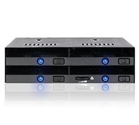 ICY DOCK Rack rimovibile senza cassetto, docking station interna, custodia rack hot-swap per 4 HDD da 2,5" o SATA/SAS SSD in un alloggiamento da 5,25" - flexiDOCK MB014SP-B R1