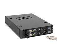 ICY DOCK Robusto rack mobile per HDD e SSD SATA/SAS 2 x 2,5 interamente in metallo per alloggiamento per unit? esterne da 3,5"" con blocco a chiav