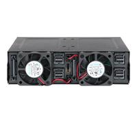 Icy Dock MB699VP-B Rack Full Metal 4 Bay NVMe U.2 SSD robusto Full Metal 4 Bay per esterni 5,25 "Bay, doppi ventilatori da 40mm (incluso con adattatore per spina di alimentazione a 2 pin EU)