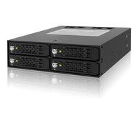 ICY DOCK Robusto rack mobile, backplane a gabbia con serratura a chiave Hot Swap 4 x SSD/HDD SATA/SAS da 2,5" in 1 alloggiamento interamente in metallo da 5,25" - ToughArmor MB994SK-1B