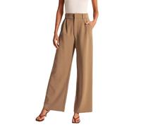 ICY Lightweight Tailored Wide Leg Pants, Effortless Tailored Wide Leg Pant - Women's High Waist Straight Pant Casual Trousers (2XL,Khaki)