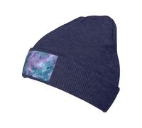 Icy Nebula Glow Violet Teal Silver Beanie Hat per uomo donna inverno caldo maglia cuffed cappelli acrilico Skull Cap