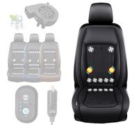 Icy Seat Car Cooling Cushion, IcySeat Cooling Car Seat Cover with 3-Speed 24/20/16/12 Fan & 6-Mode Massage Cars Seats Cooler Pad, Automatic Start-Stop, for Cars, SUV, Truck (Black,12 Fan Board)