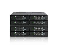 Icy Dock Gabbia backplane, Rack Mobile Robusto, Enclosure Rack in Metallo per 8 unità SSD o SATA/SAS HDD da 2,5" in 2 alloggiamenti da 5,25" con connettore miniSAS HD - ToughArmor MB508SP-B