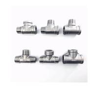 ICYJRFHLTF 1pc 1/4" 3/8" 1/2" 3/4" 1" 1-1/4" 1-1/2" Female Male Thread Tee Type 3 Three Way 304 Stainless Steel Pipe Fitting Connector(F-M-F,1-1/4")