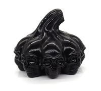 ICYJRFHLTF Crystal 8 Sided Skull Statue Stone Obsidian Halloween Home Decor Witchcraft Craft Sculpture