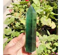 ICYJRFHLTF Crystal Green Fluorite Point Hexagonal Column Ornaments Quartz Rod Home Decoration Gifts (Size : 8-9cm)