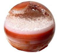 ICYJRFHLTF Crystal Red Twisted Agate Geode Ball Raw Stone Polished Home Decoration Ornaments,for Room Office Decor Luck 5-6Cm,50mm