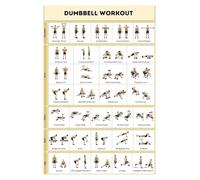 ICYJRFHLTF Home Gym Workout Poster - Dumbbell Exercises Chart with No Equipment Needed, Training Guide for Full Body Fitness Routine Unframed,08x12inch(20x30cm)