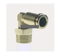 ICYJRFHLTF Pneumatic Nickel Brass Elbow Push in Connector Union Quick Release Air Fitting Plumbing 3/8" Male to Fit Tube O/D 10mm