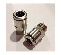 ICYJRFHLTF Pneumatic Nickel Brass Push in Connector Union Quick Release Air Fitting Plumbing 3/8" Male to Fit Tube O/D 14mm