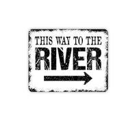 ICYJRFHLTF School Stream Guide Tin Sign Weathered Arrow Marker for Mountain Retreat Boathouse Picnic Ground Art 8 X 12 inch