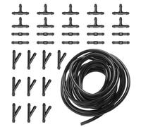 icykale Kit di 30 tubi flessibili per lavavetri auto da 3 m + kit di connettori per tubo T/Y/I, kit di installazione per pompa dell'acqua, accessori di ricambio per la pulizia ausiliaria dell'auto