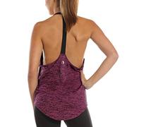 icyzone Canotta Sportiva Donna Lunga Senza Schienale,Sciolta e Traspirante Rapida Asciugatura Canotte per Palestra Allenamento Yoga (M,Gemma Rossa)