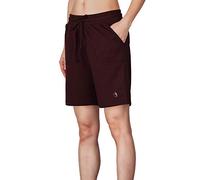 icyzone Pantaloncini Sportivi Donna Bermuda con Tasche Traspirante Shorts Sportivi Donna per Running Fitness Palestra (L,Vino)