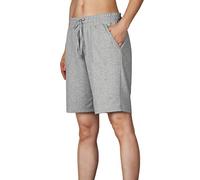 icyzone Pantaloncini Sportivi Donna Bermuda con Tasche Traspirante Shorts Sportivi Donna per Running Fitness Palestra (XL,Grigio)