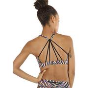 icyzone Reggiseno Sportivo Donna Imbottito Senza Ferretto Disegno della Linea Top Sportivo Donna Fitness Yoga Jogging Gym (XL,Fireworks)