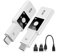 ICZI HDMI Wireless Transmitter and Receiver, 4K UHD Dongle HDMI Wireless Extender, Range 165FT/50M, Dual Band 2.4/5.8G Streaming Video/Audio/File from Laptop, PC, TV Box to Monitor/HDTV/Projector