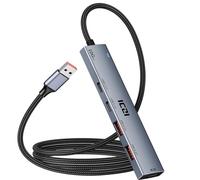 ICZI Hub USB 3.2 10Gbps 4 Porte Sdoppiatore Adattatore 120cm con 2*USB-A e 2*USB-C compatibile con Mac, iMac, Surface, Desktop, HP/Lenovo/Acer/Dell/Asus Laptop.