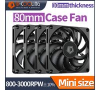ID-COOLING 80mm PWM 800-3000RPM Mini ITX Nero PC Case VENTOLA Ventilatore di raffreddamento ultrasottile con temperatura di spessore 10mm