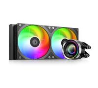 ID-COOLING FX240 INF 240 mm Liquid CPU Cooler, AIO con ARGB Infinity Mirror Effect, 2x120mm Fans Daisy-Chained, 27.2dB(A) Max., Intel LGA1851/1700/1200/115X & AMD AM5/AM4