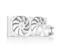 ID-COOLING FX240 PRO WHITE - Dispositivo di raffreddamento per CPU a liquido per desktop, 240 mm, 2 ventole ad alta efficienza da 120 mm, intestazione speciale per pompa con motivo CD, compatibile con