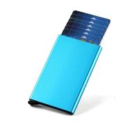 ID Credito Titolare Della Carta Del Raccoglitore di Marca di Lusso Uomini Donne Anti Blocco Protetto Magia Sottile Mini Piccolo Soldi Portafogli Cas, Blu, Taglia unica