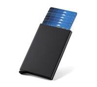 ID Credito Titolare Della Carta Del Raccoglitore di Marca di Lusso Uomini Donne Anti Blocco Protetto Magia Sottile Mini Piccolo Soldi Portafogli Cas, Nero , Taglia unica