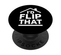 Id Flip Quel Divertente Investitore Immobiliare Agente Agente Immobiliare Profitto PopSockets PopGrip Adesivo