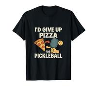 I'd Give Up Pizza for Pickleball Retro Block Maglietta
