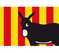 ID Mat Boston Region Catalan, Fibre Sintetico, Rosso Giallo Nero, 40x60x0,5 cm