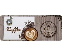 ID Mat Decor de Cusiine Coffee Decor da cucina, fibre sintetiche, marrone, 50x120x0, 4 cm