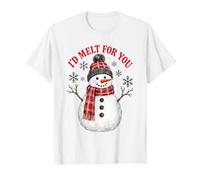 I'd Melt for You Snowman Winter Holiday Christmas Maglietta