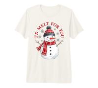 I'd Melt for You Snowman Winter Holiday Christmas Maglietta Premium