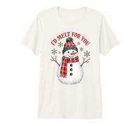 I'd Melt for You Snowman Winter Holiday Christmas Maglietta Premium