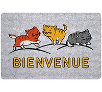 ID Opaco 4060 Grey' Flock Gatti Benvenuto Tappetino Zerbino Fibra Polipropilene Grigio 60 x 40 x 0,6 cm