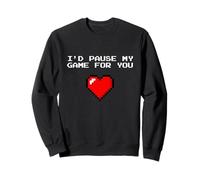 I'd Pause My Game for You - 8bit Pixel Heart Felpa