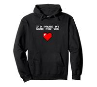 I'd Pause My Game for You - 8bit Pixel Heart Felpa con Cappuccio