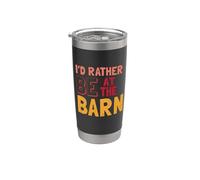 I'd Rather Be At The Barn - Divertente contadino di campagna per amanti dei cavalli Bicchiere termico in acciaio inox doppia parete
