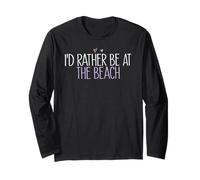 I'd Rather Be At The Beach Funny Mom Carino Cuore Colorato Maglia a Manica