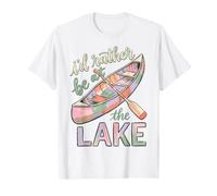I'd Rather Be At The Lake Canoe Paddle Lake Life Maglietta