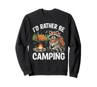 I'd Rather Be Camping Raccoons Glamping Funny Vacation Lover Felpa