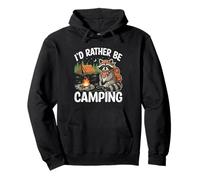 I'd Rather Be Camping Raccoons Glamping Funny Vacation Lover Felpa con Cappuccio
