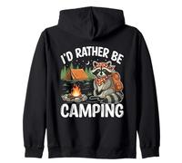 I'd Rather Be Camping Raccoons Glamping Funny Vacation Lover Felpa con Cappuccio