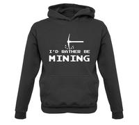 I'D Rather Be Data Mining - Bambini Felpa con Cappuccio Gamer Gioco Mio Fan Nerd