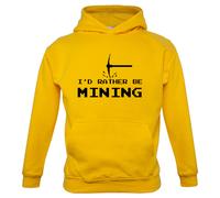 I'D Rather Be Data Mining - Bambini Felpa con Cappuccio Gamer Gioco Mio Fan Nerd